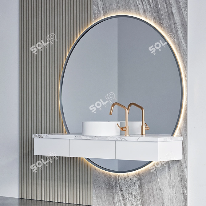 Modern 3D Bathroom Furniture 3D model image 2