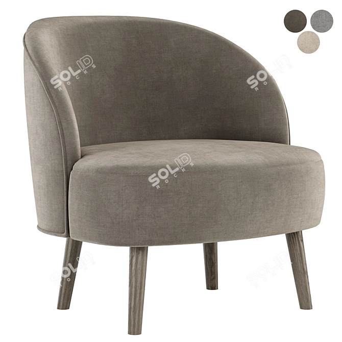 Tirolo Ginger Easy Chair: Stylish Comfort for Your Home! 3D model image 2