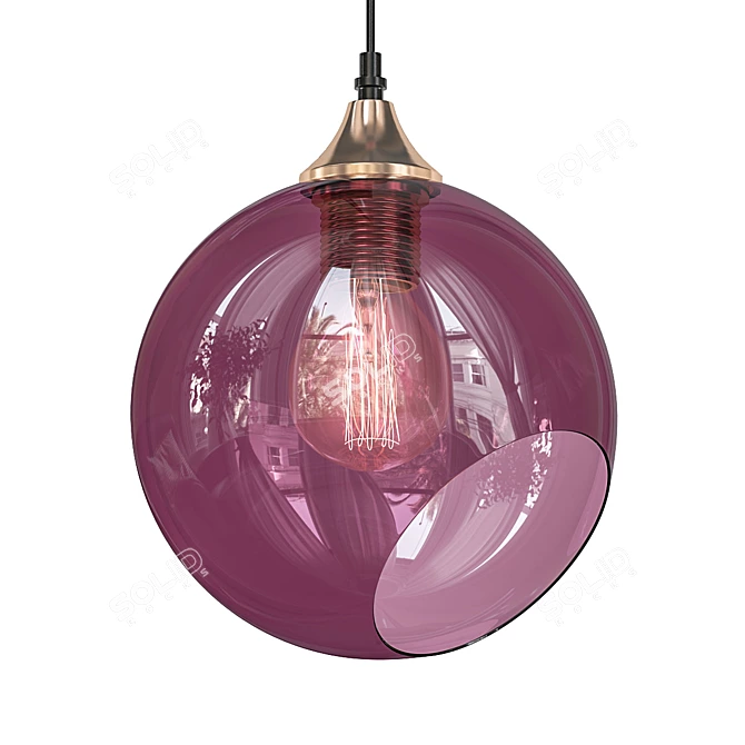 Elegant Purple Rain Ballroom Pendant 3D model image 1