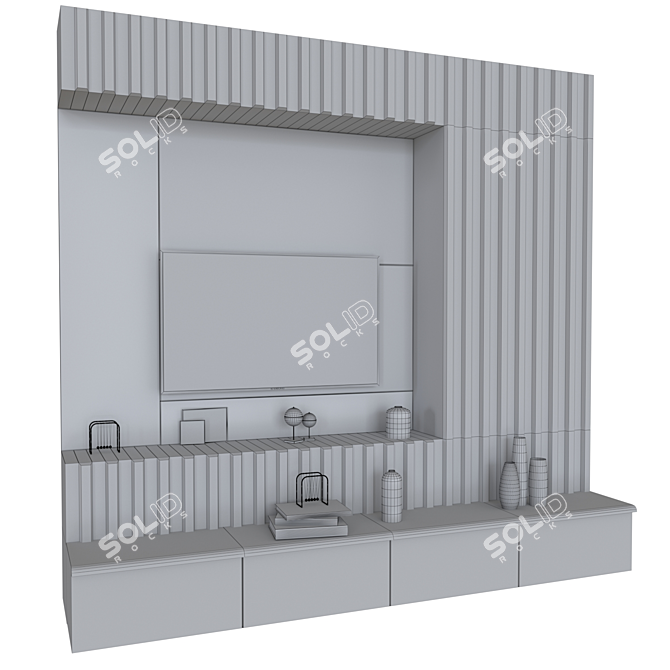 Versatile TV Wall Set 3D model image 2