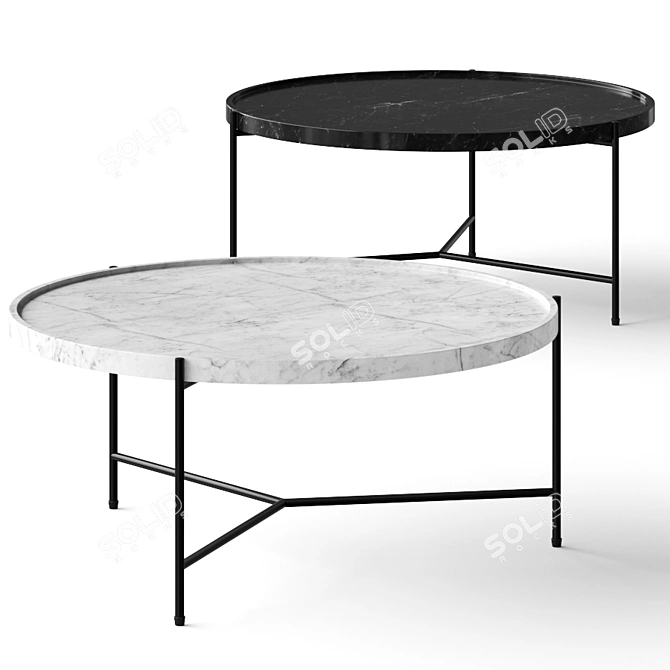 Marquina Coffee Tables: Elegant and Spacious 3D model image 1