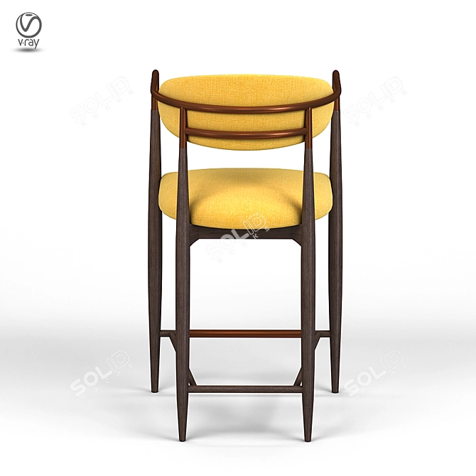 Sleek Metal and Fabric Jagger Barstool 3D model image 3