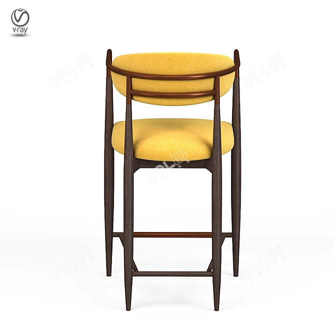 Sleek Metal and Fabric Jagger Barstool 3D model image 8