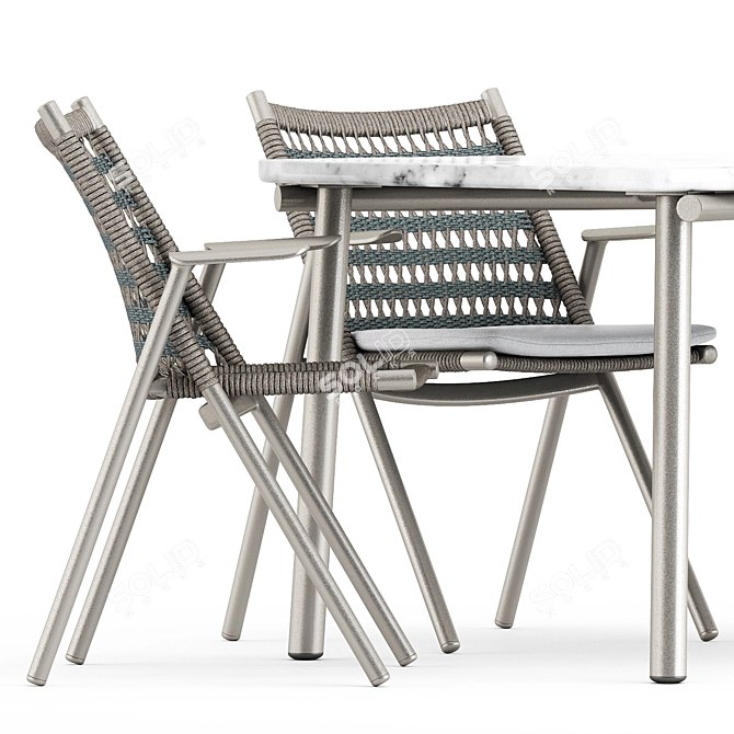 Anatra Armchair & Dining Table Set 3D model image 2