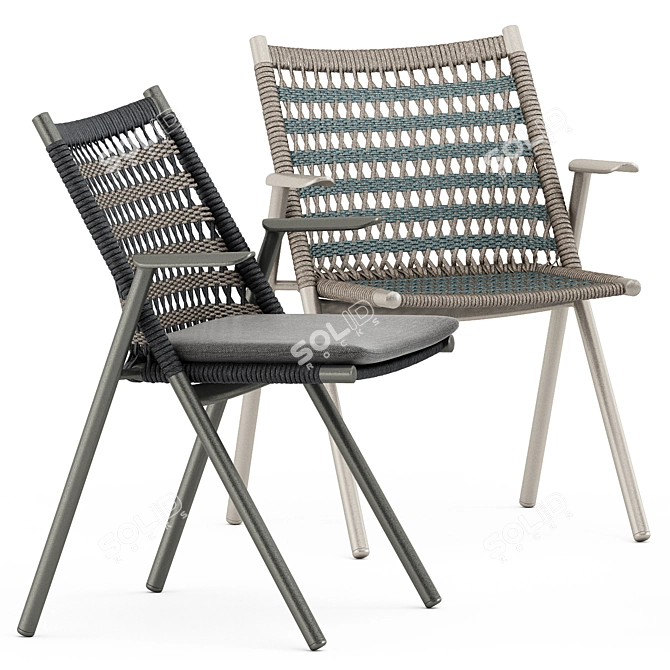 Anatra Armchair & Dining Table Set 3D model image 4