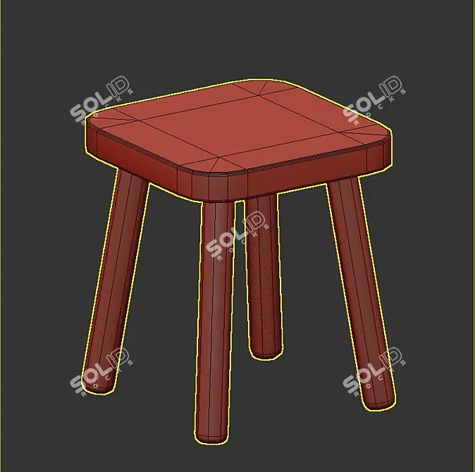 IKEA Kids Room Set: Activity Table, Stool & Wall Storage 3D model image 6