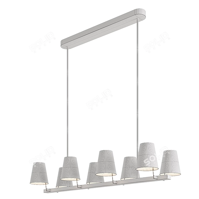 Elegant Brass Linear Chandelier 3D model image 3