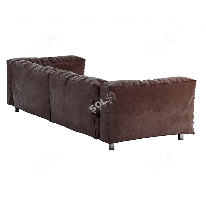 Edra Leather Sofa: Elegant, Spacious, and Comfortable 3D model image 4