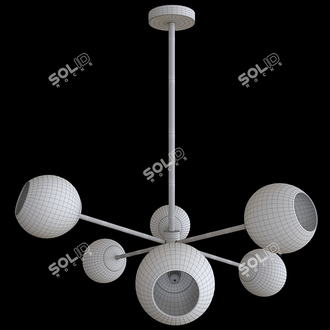 Stunning Metallic Ombre Glass Chandelier 3D model image 4