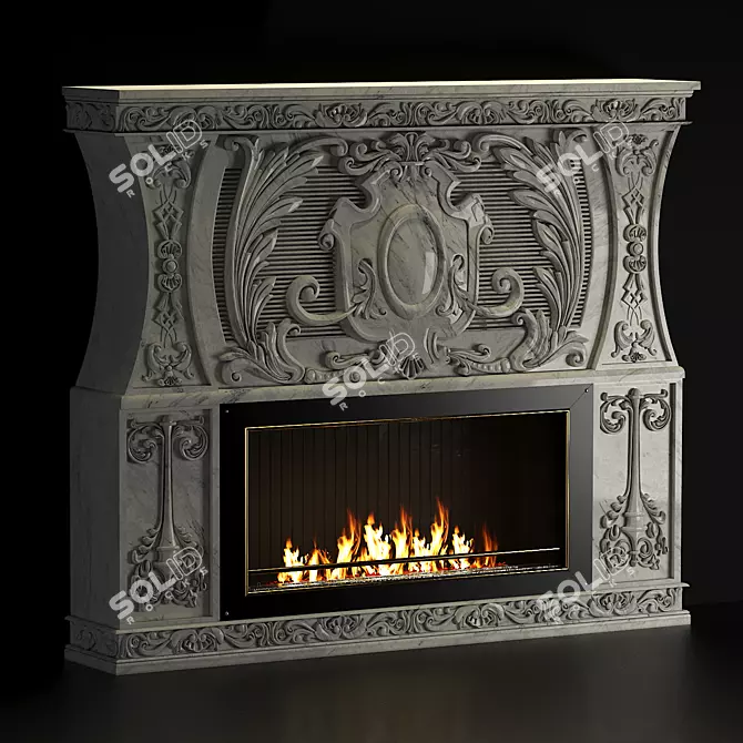 Timeless Hearth: Exquisite 3D Fireplace 3D model image 2