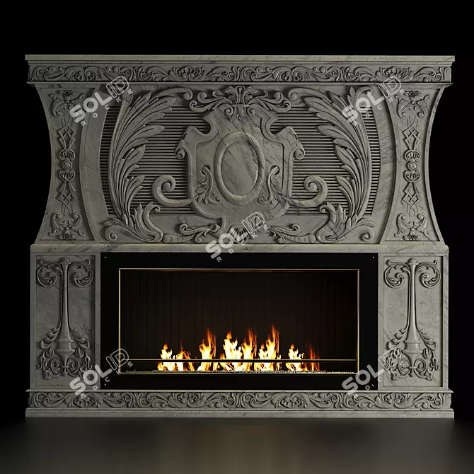 Timeless Hearth: Exquisite 3D Fireplace 3D model image 3