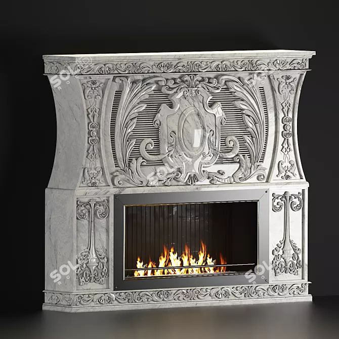 Timeless Hearth: Exquisite 3D Fireplace 3D model image 1