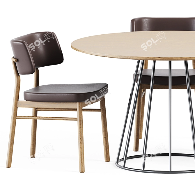 Stylish Illa Table and Marlen Chair 3D model image 3