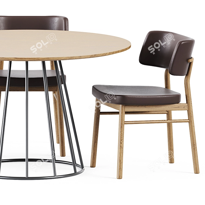 Stylish Illa Table and Marlen Chair 3D model image 5