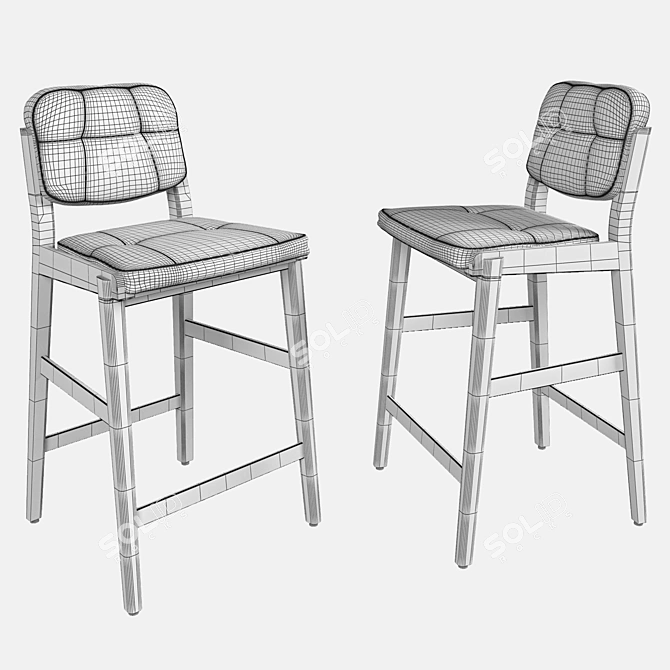 Sleek Capo Bar Stool 3D model image 2