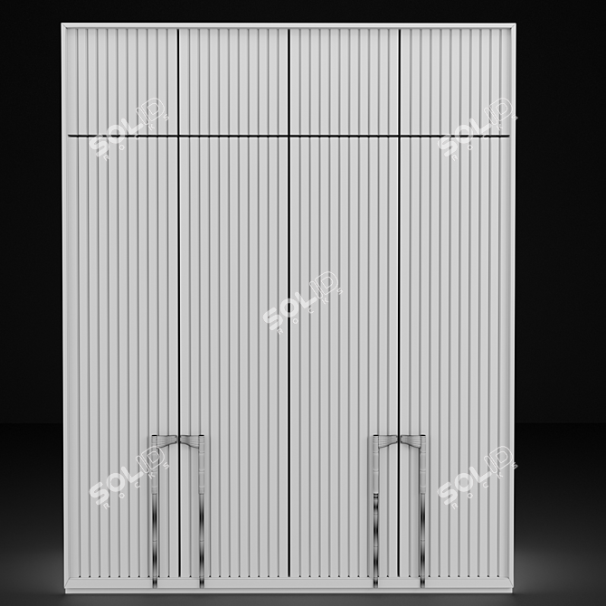 Spacious Modern Wardrobe 3D model image 3