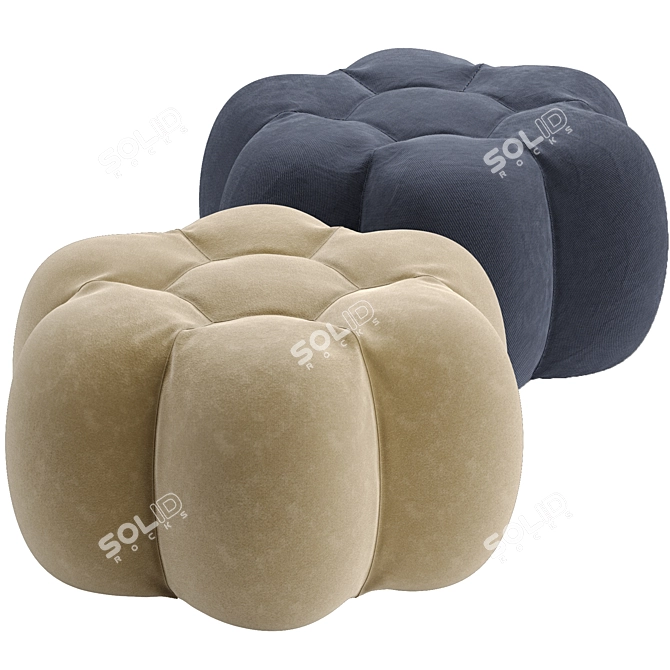 Colorful Pouf Ottoman in Various Hues 3D model image 1