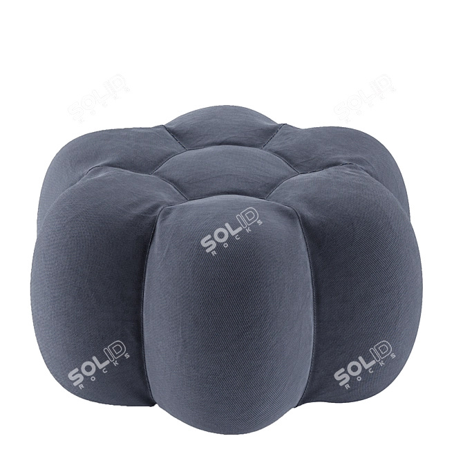 Colorful Pouf Ottoman in Various Hues 3D model image 2