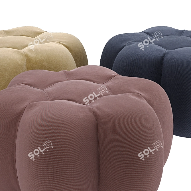 Colorful Pouf Ottoman in Various Hues 3D model image 3
