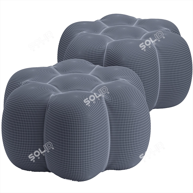 Colorful Pouf Ottoman in Various Hues 3D model image 5