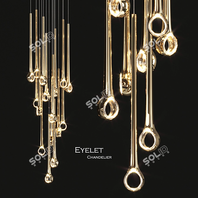 Elegant Eyelet Chandelier: Sans Souci 3D model image 1