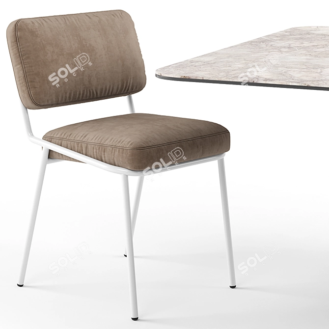 Elegant Sixty Chair & Hey Gio Extending Table 3D model image 3