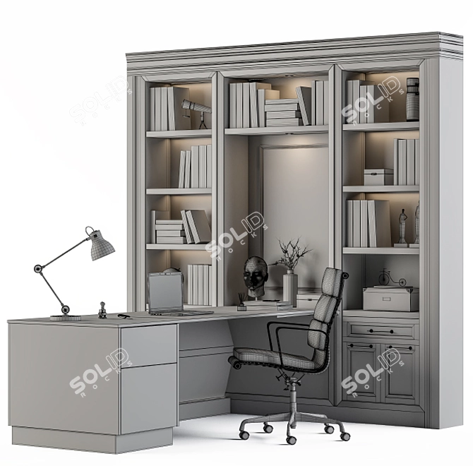 Elegant T-Desk Manager Set 3D model image 5