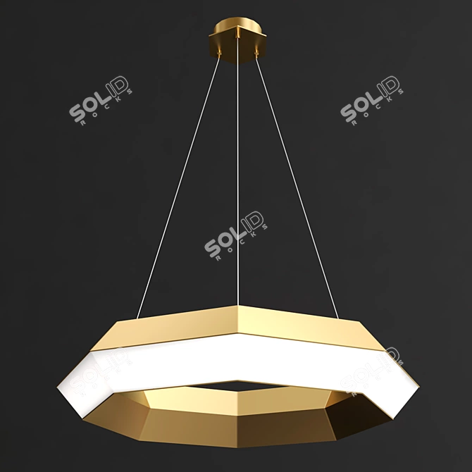 Sleek Sphere Pendant Light 3D model image 2