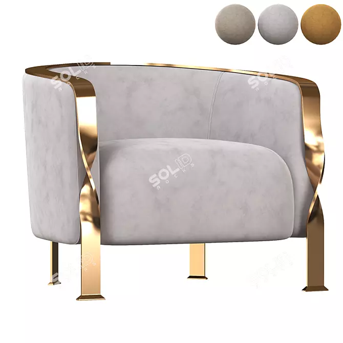 Stylish Rugiano Paris Armchair 3D model image 1