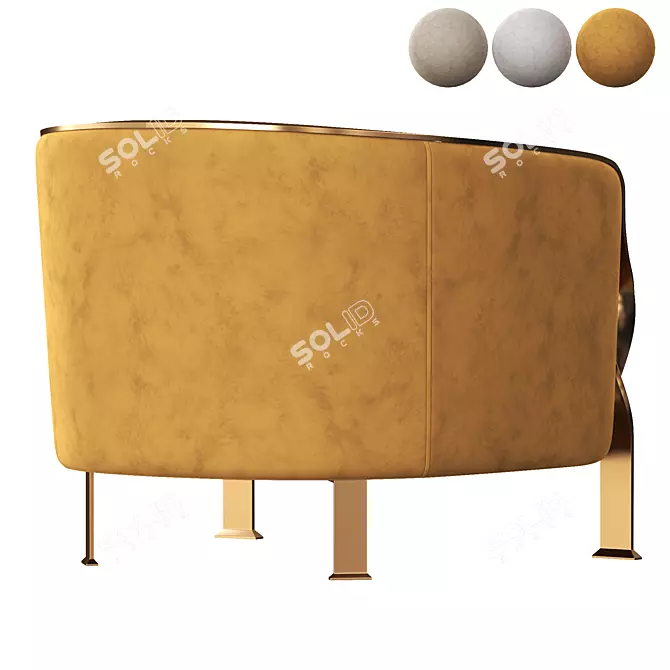 Stylish Rugiano Paris Armchair 3D model image 4