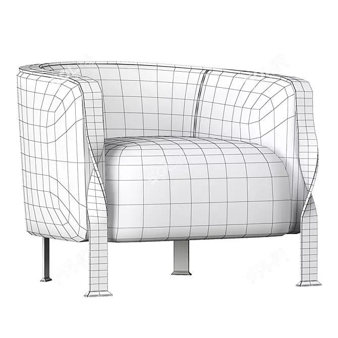 Stylish Rugiano Paris Armchair 3D model image 5