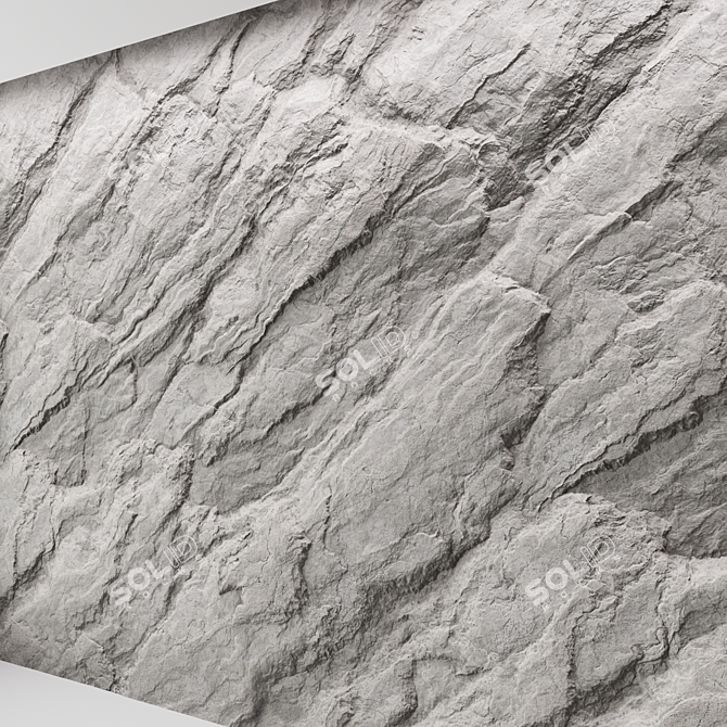 Seamless Rock Cliff Wall Texture 3D model image 4