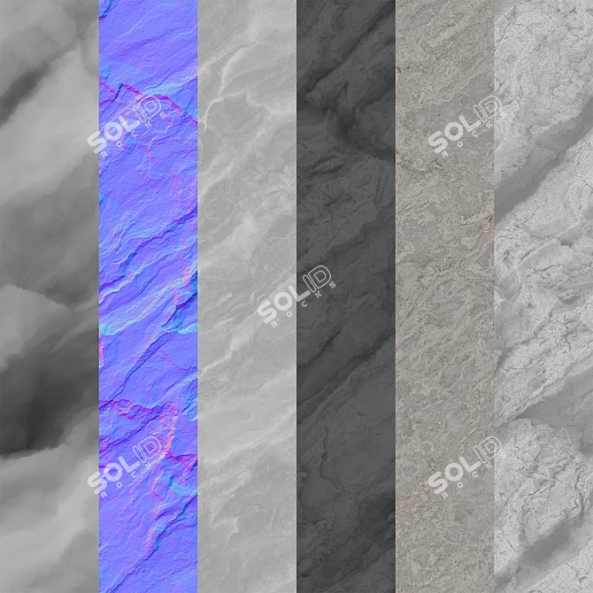 Seamless Rock Cliff Wall Texture 3D model image 5