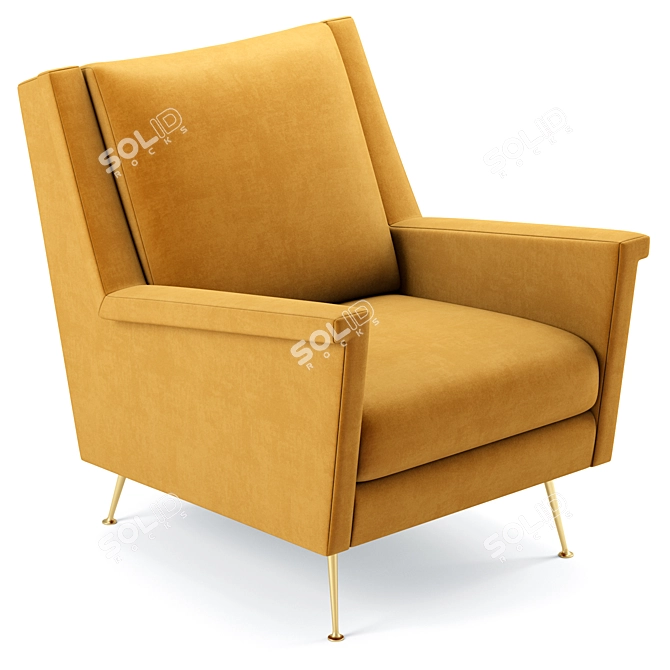 Carlo Mid-Century Chair: Stylish and Functional 3D model image 3