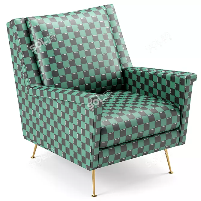 Carlo Mid-Century Chair: Stylish and Functional 3D model image 5