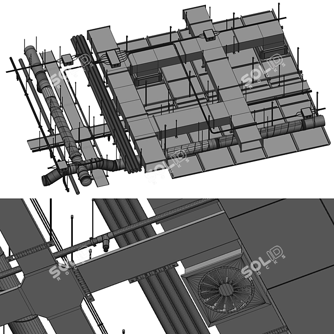 Heavy Duty Industrial Ceiling 5 3D model image 5