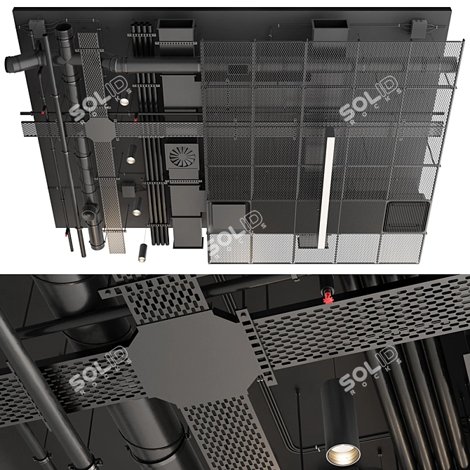 Heavy Duty Industrial Ceiling 5 3D model image 8