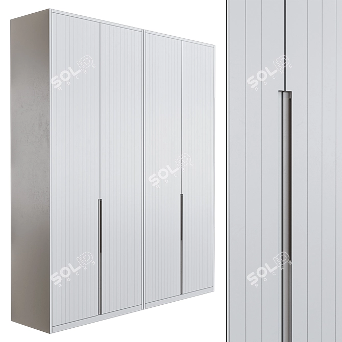 Modern LED-lit Wardrobe 3D model image 1