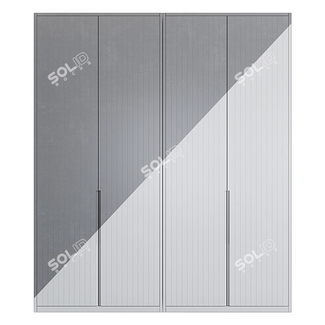 Modern LED-lit Wardrobe 3D model image 3