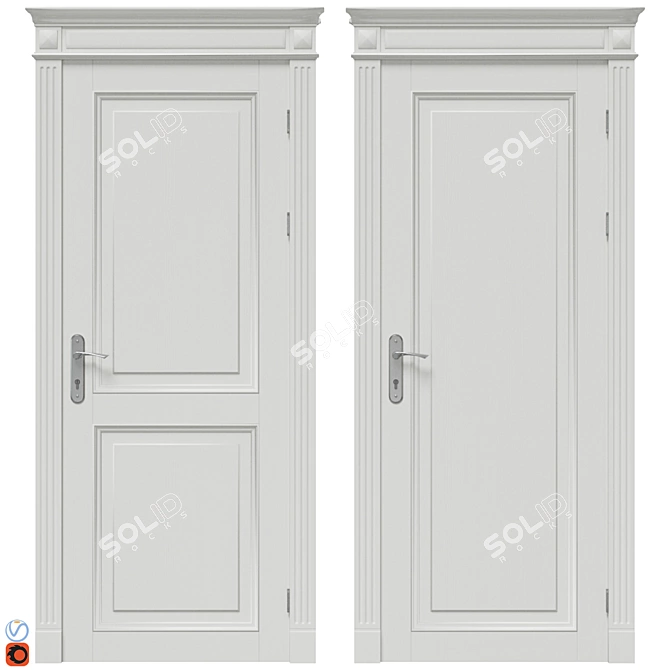 Timeless Elegance: Classic Door Set 3D model image 1