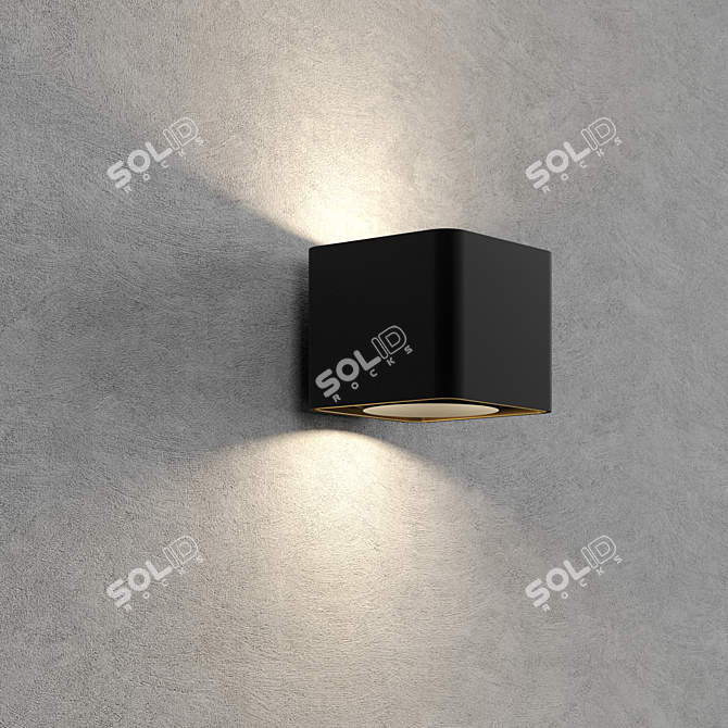 Sleek Gray Concrete Plaster 3D model image 2