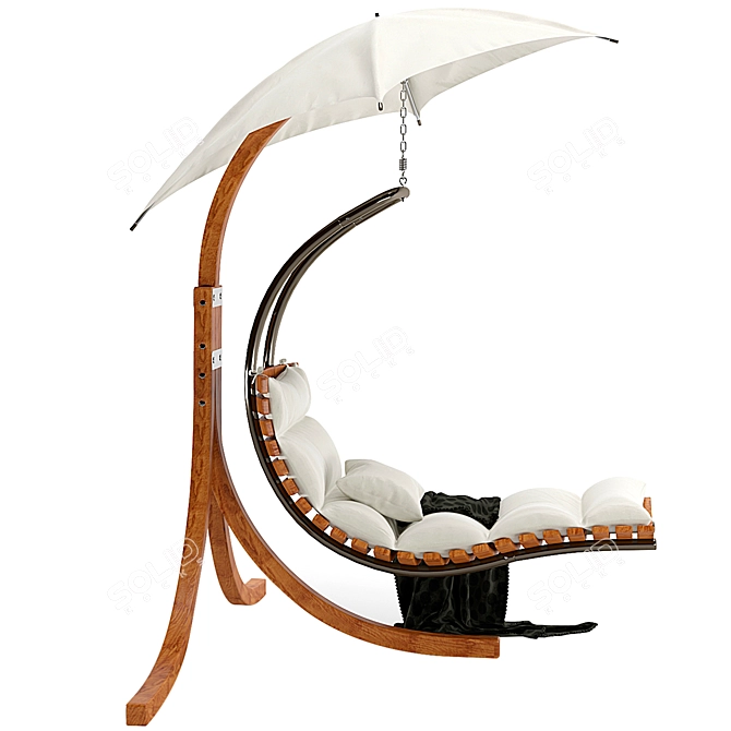 Relaxation Bliss: Hanging Chaise Lounge 3D model image 2