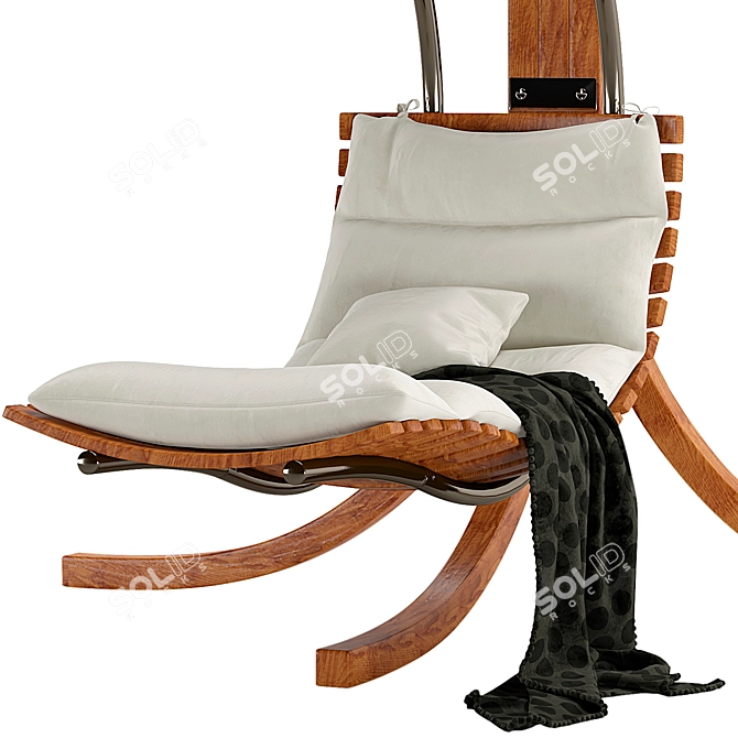 Relaxation Bliss: Hanging Chaise Lounge 3D model image 5