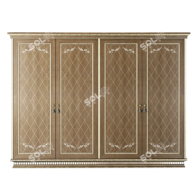 Elegant Brushed Wardrobe 3D model image 1