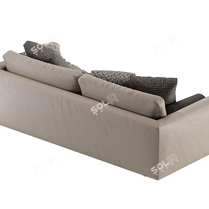 Elegant Blanche Leather Sofa 3D model image 6