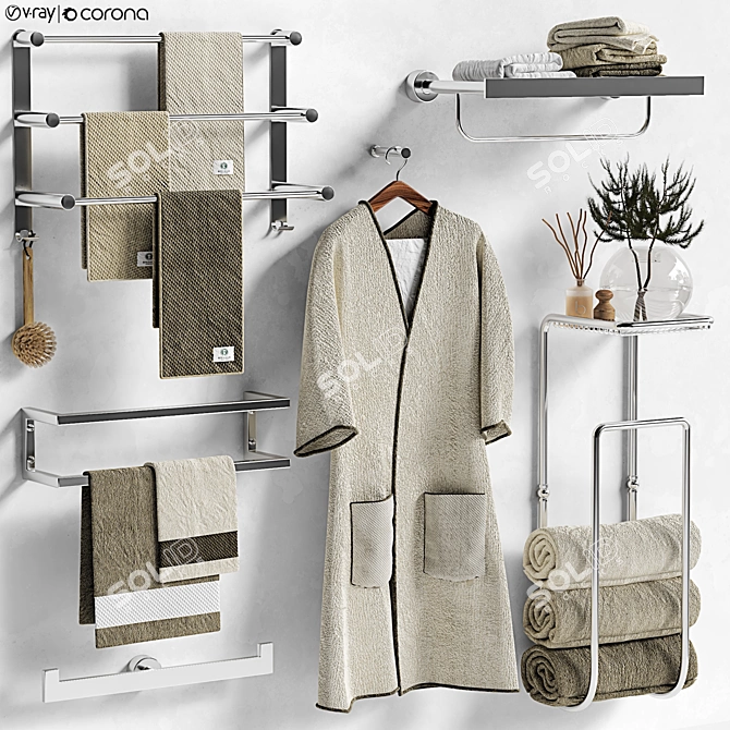 Luxury Towel Set: 2015 Edition 3D model image 1