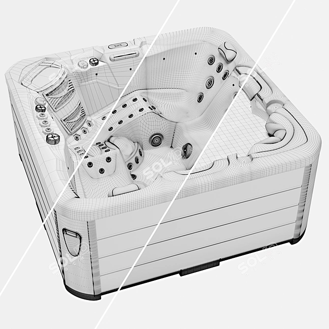 Balboa Low Poly Jacuzzi 3D model image 3