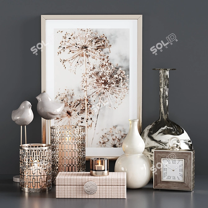 50-Piece Decorative Set for Bathroom and Living Room 3D model image 1