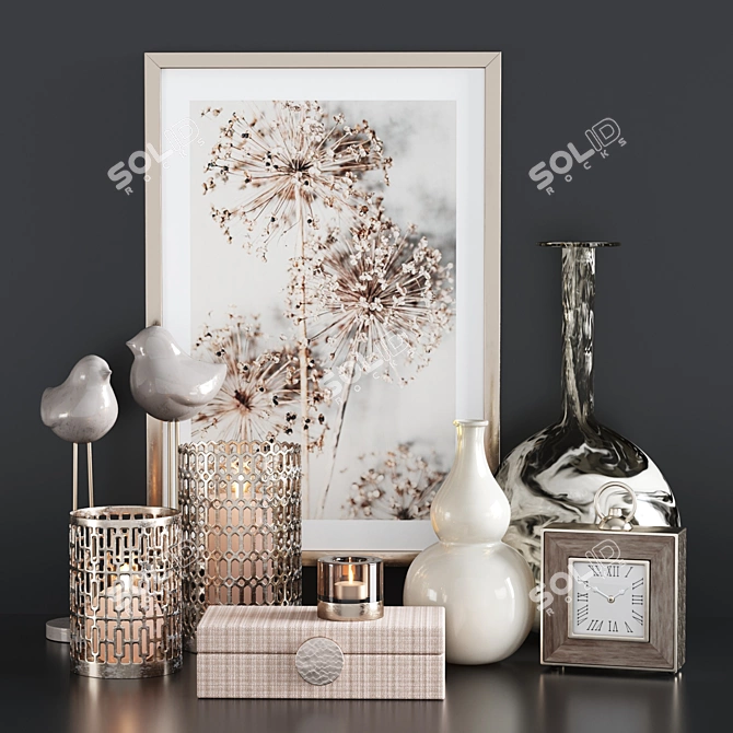 50-Piece Decorative Set for Bathroom and Living Room 3D model image 2