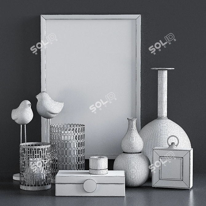 50-Piece Decorative Set for Bathroom and Living Room 3D model image 7